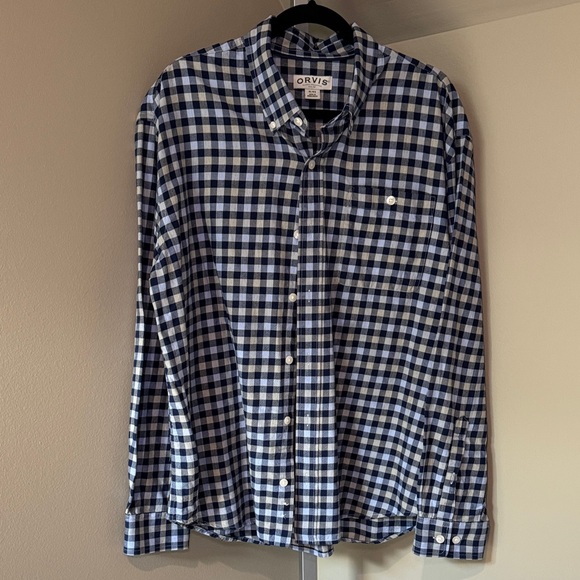 Orvis Other - Orvis Men's Long Sleeved Blue Plaid Shirt size XL‎ cotton lyocell